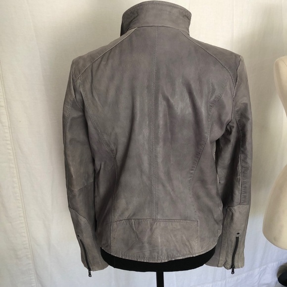 Kenneth Cole New York Grey Leather Jacket size M - Picture 5 of 11